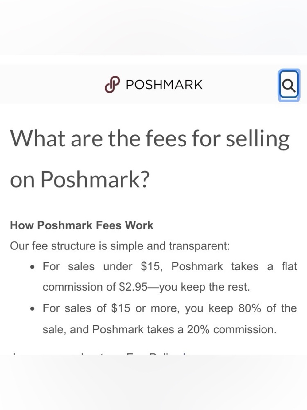Poshmark Offer Guidelines & Fees - Picture 3 of 3